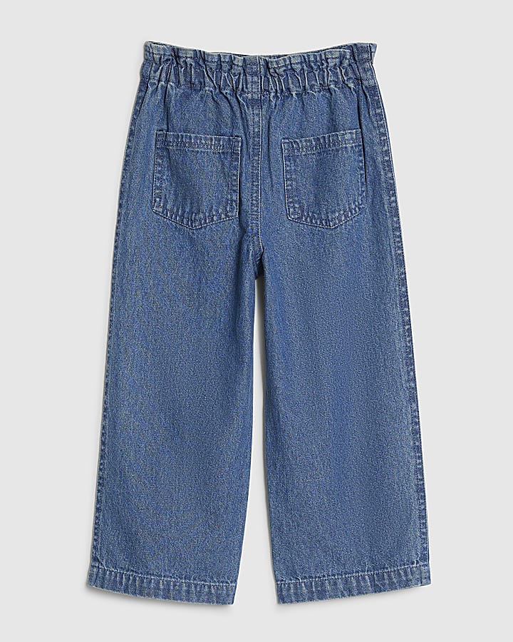 Mini Girls Blue Wide Leg Jeans