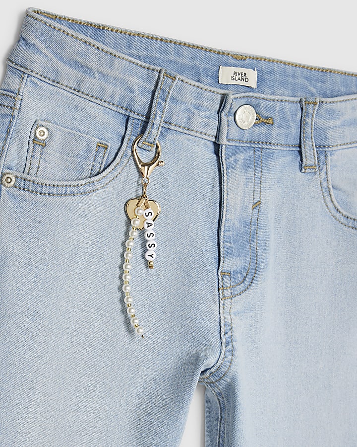 Girls Blue Keychain Flared Jeans