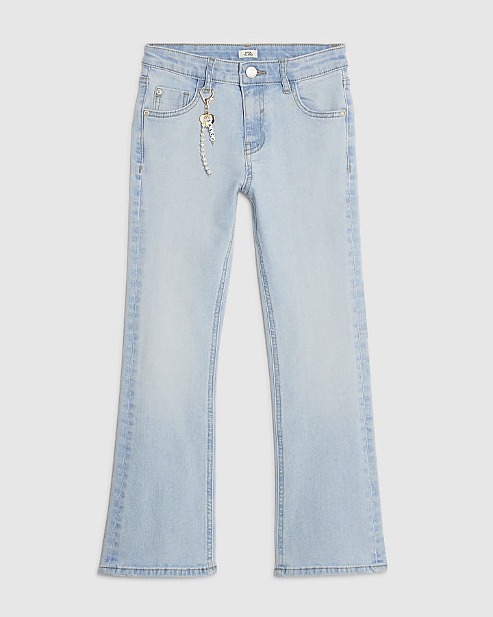 Girls Blue Keychain Flared Jeans
