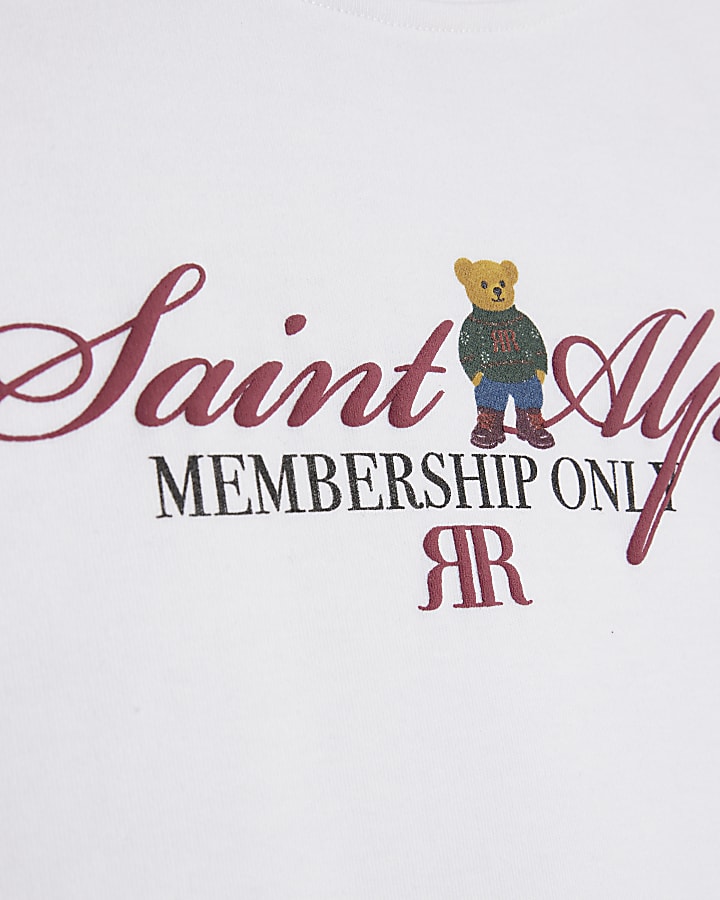Mini Boys White Saint Alps Bear T-shirt