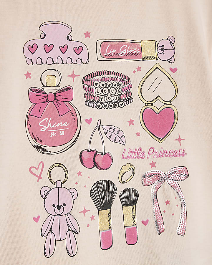 Mini Girls Pink Beauty Box T-Shirt Set