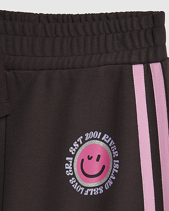 Girls Brown Fierce Smile Tracksuit Set