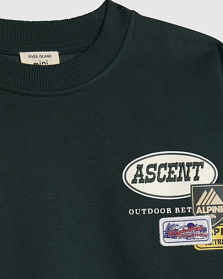 Mini Boys Green Alpine Badge Sweatshirt
