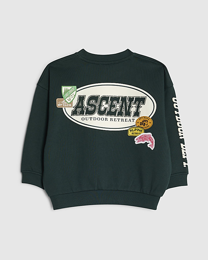 Mini Boys Green Alpine Badge Sweatshirt