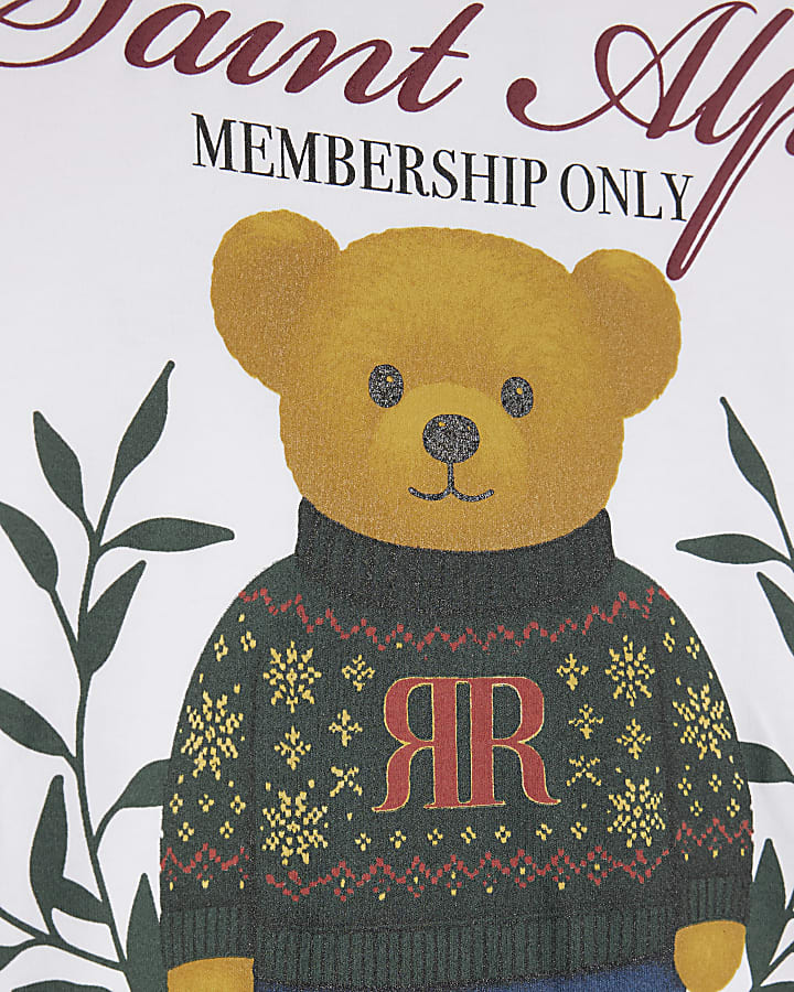 Boys White Saint Alps Bear T-shirt
