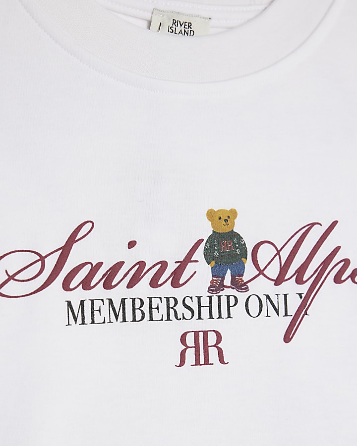 Boys White Saint Alps Bear T-shirt