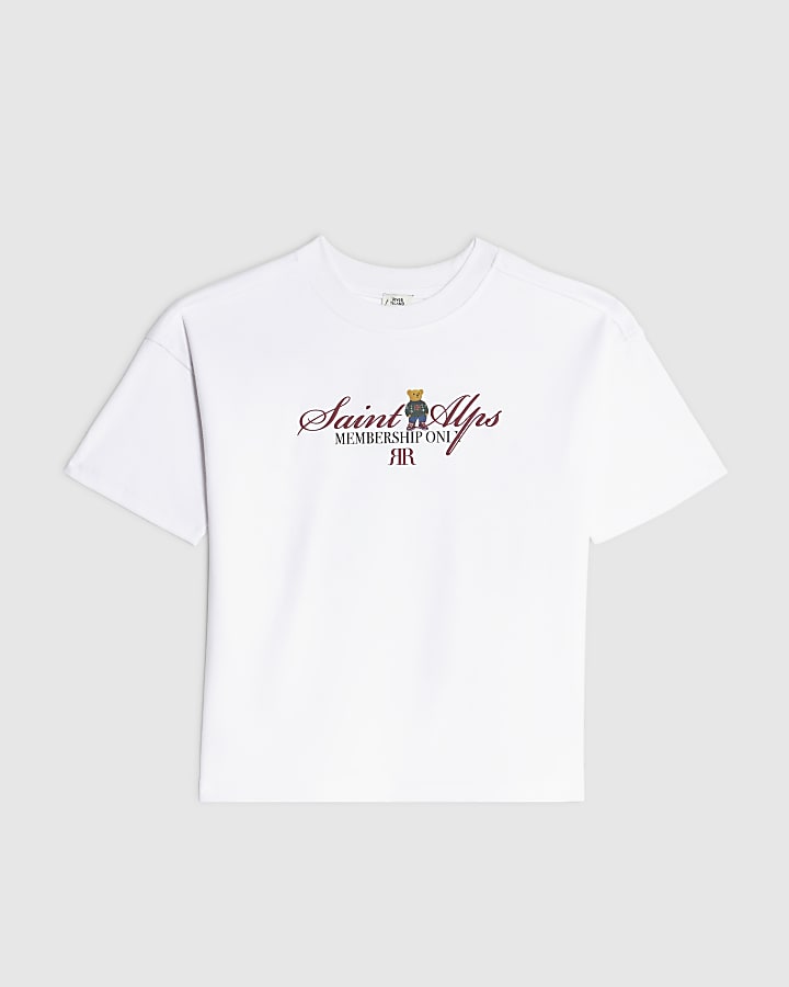 Boys White Saint Alps Bear T-shirt