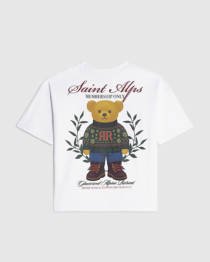 Boys White Saint Alps Bear T-shirt