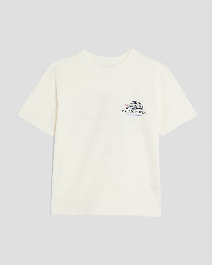 Boys Cream Palais Prives Car T-Shirt