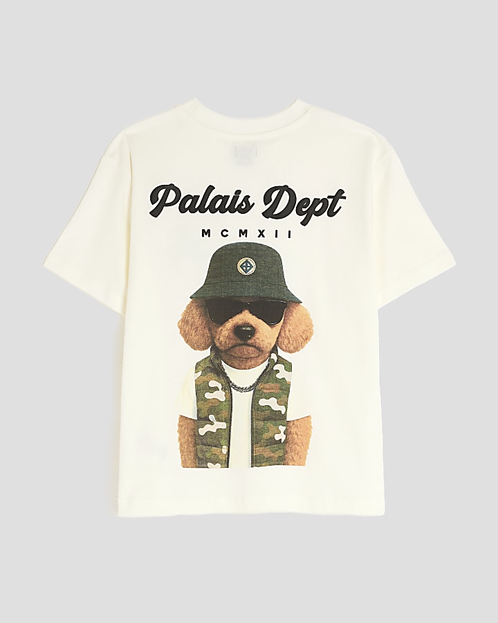 Boys Cream Cool Dog T-Shirt