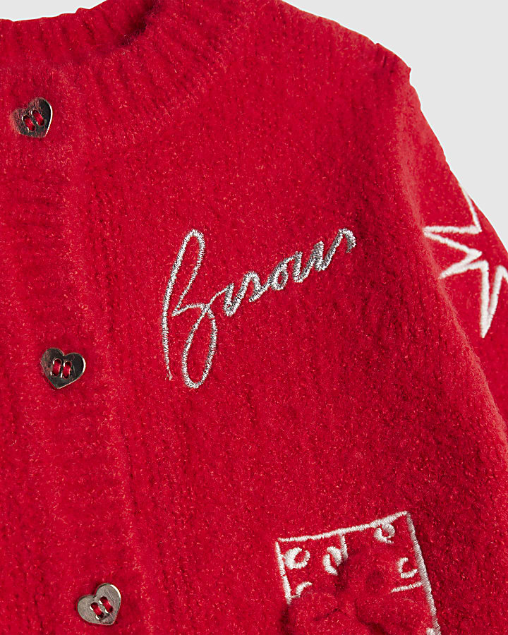 Nephthys Baby Girls Red Cardigan Set