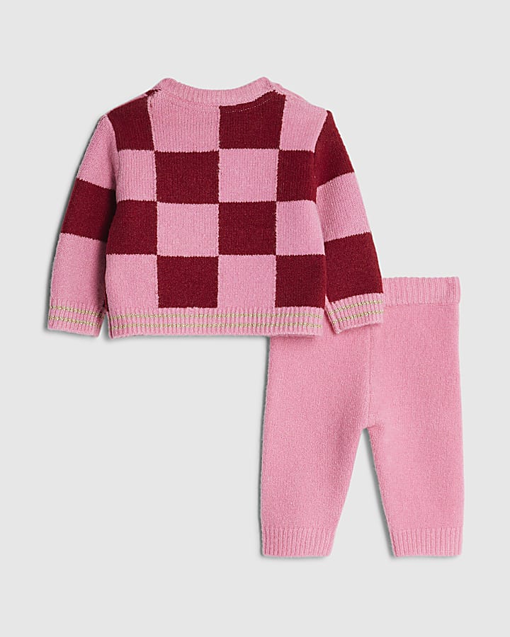 Nephthys Baby Girls Pink Santa Jumper set