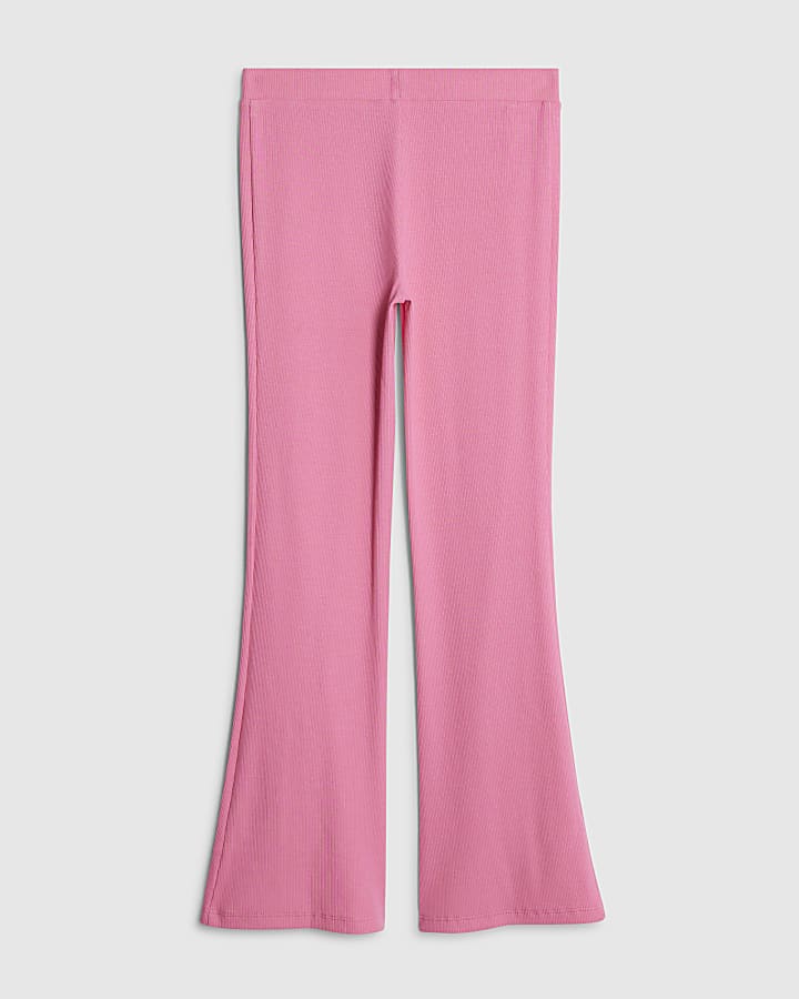 Girls Pink Embellsihed Charm Flared Trousers