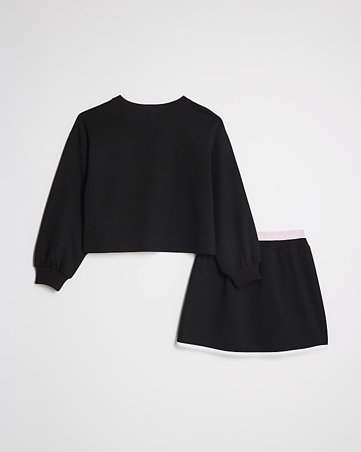 Girls Black Love Club Sweatshirt Set