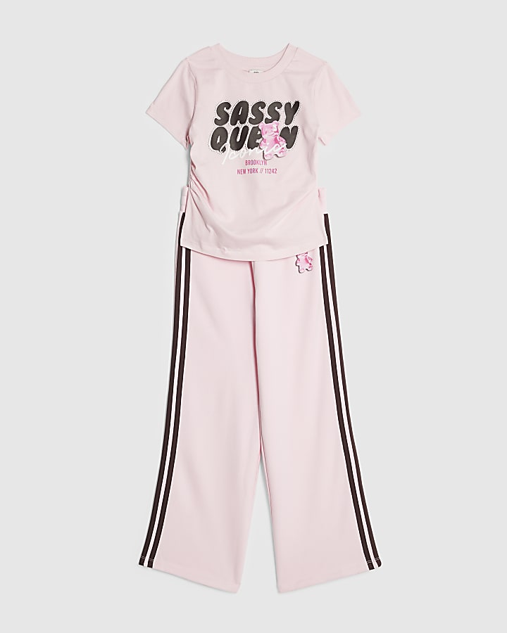 Girls Pink Sassy Queen Tracksuit Set