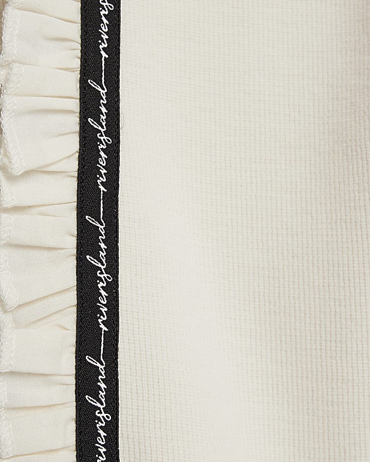 Mini Girls Cream RI Frill Sweatshirt Set