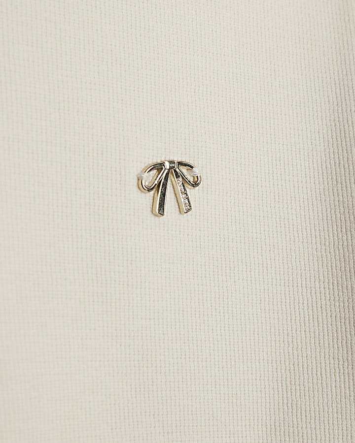 Mini Girls Cream RI Frill Sweatshirt Set