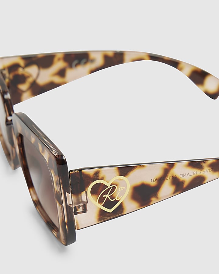 Mini Girls Brown Oversized Sunglasses