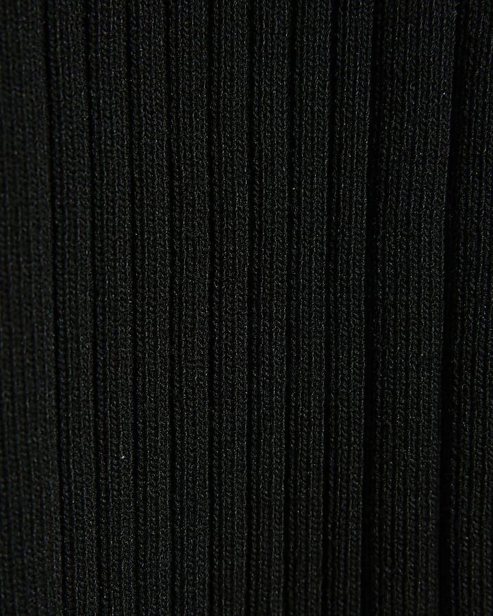 Girls Black Tipped Button Dress