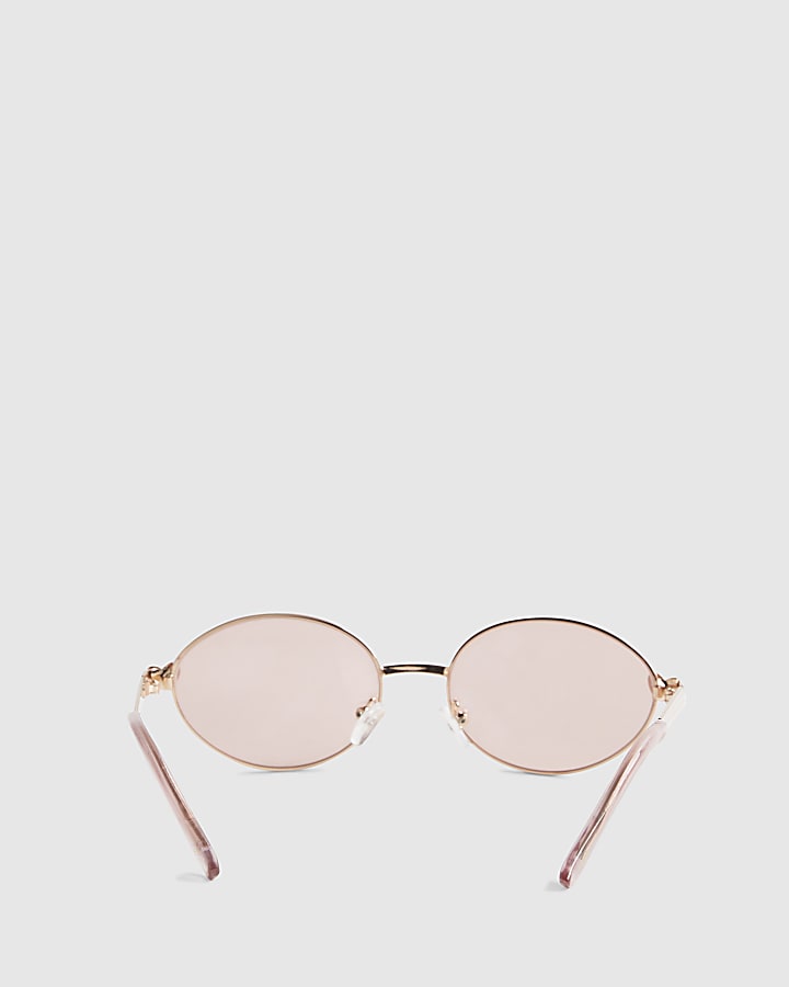 Girls Rose Gold Oval Sunglasses