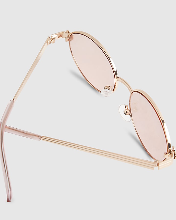 Girls Rose Gold Oval Sunglasses