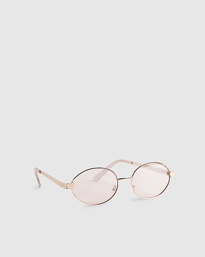 Girls Rose Gold Oval Sunglasses