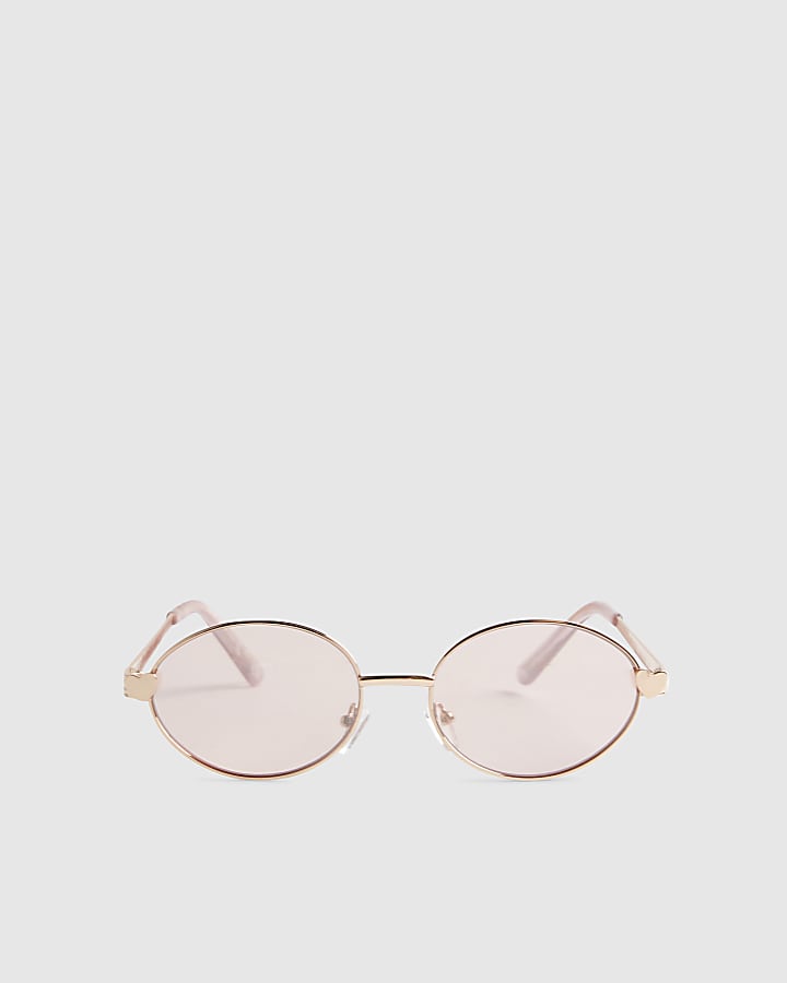 Girls Rose Gold Oval Sunglasses