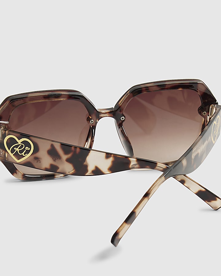 Girls Brown Ombre Oversized Sunglasses