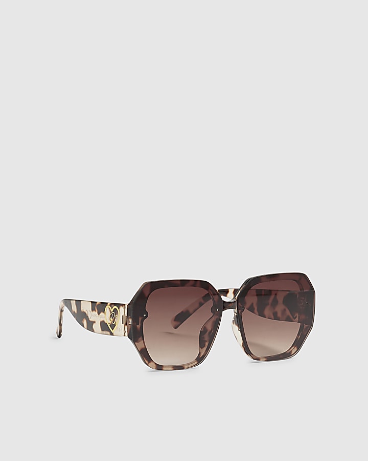 Girls Brown Ombre Oversized Sunglasses