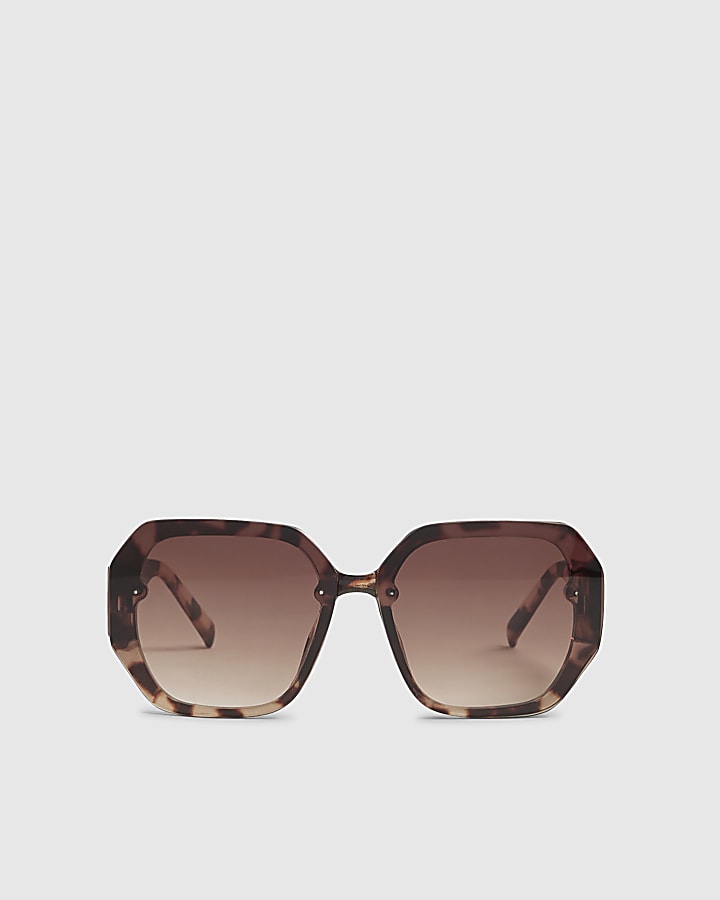 Girls Brown Ombre Oversized Sunglasses