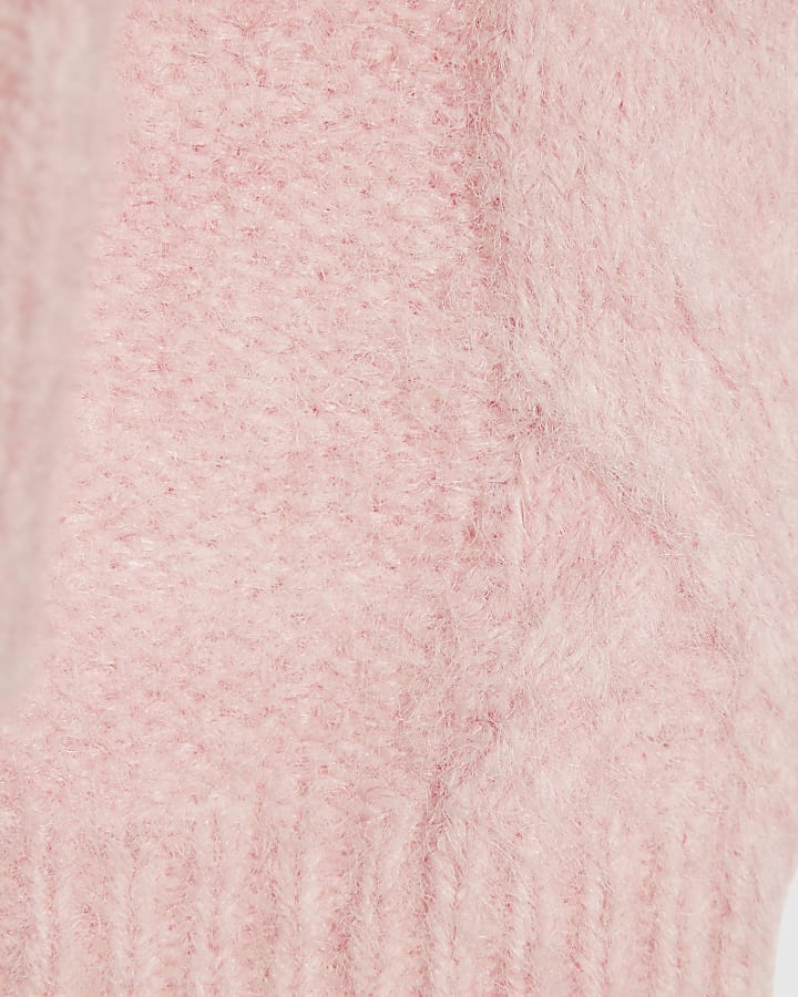 Girls Pink Bow Flower Cardigan 