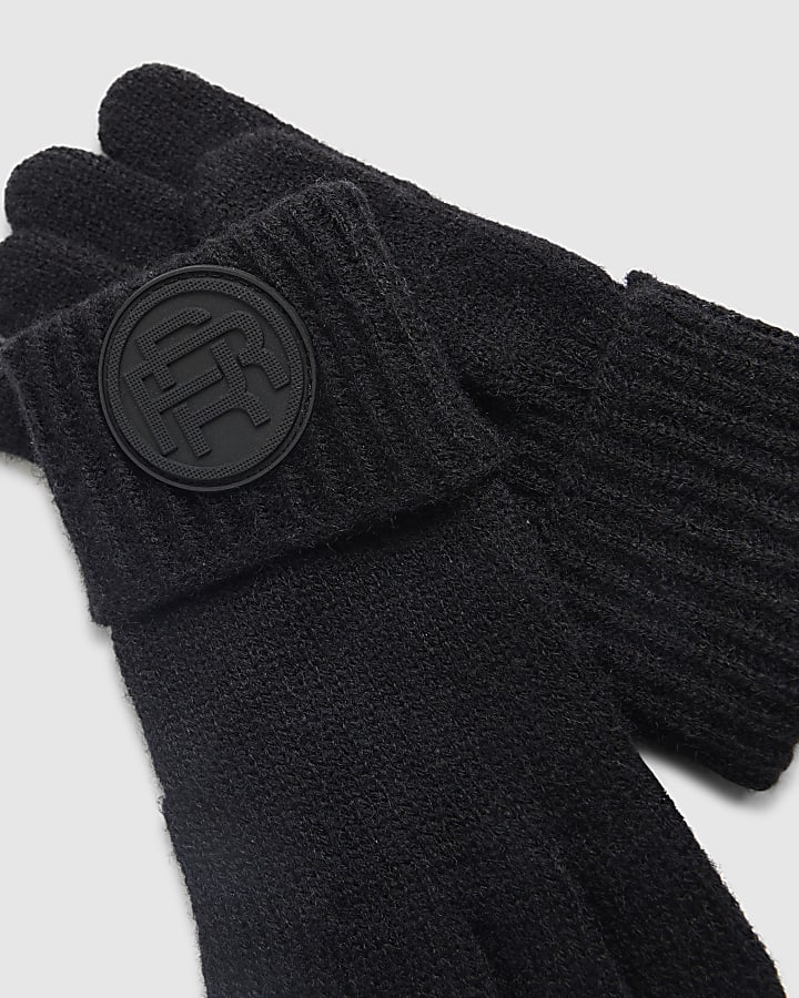 Boys Black Knitted Gloves
