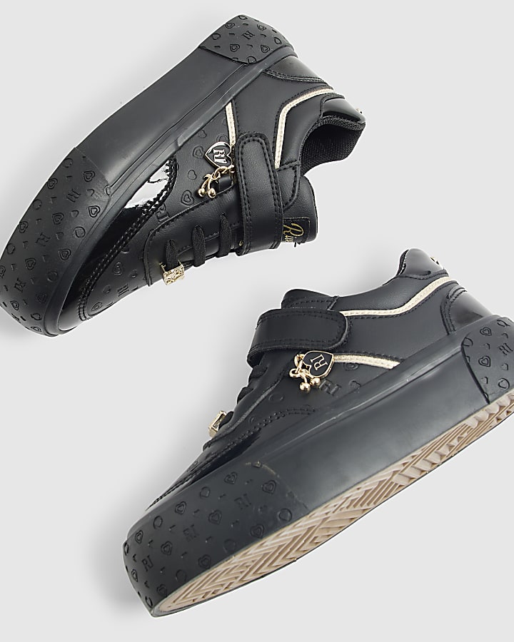 Girls Black RI Monogram Trainers
