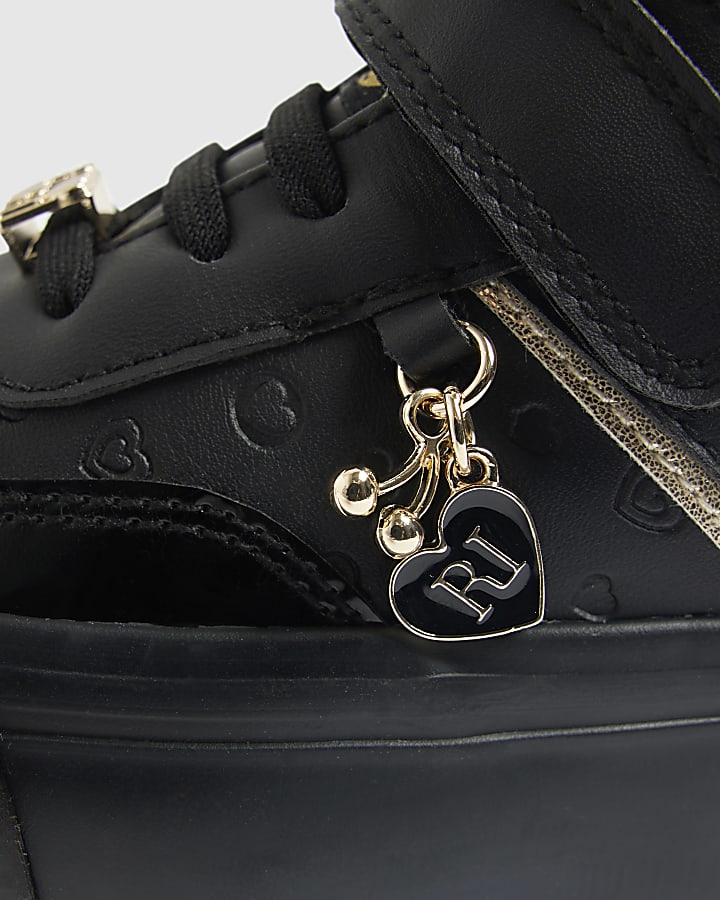 Girls Black RI Monogram Trainers
