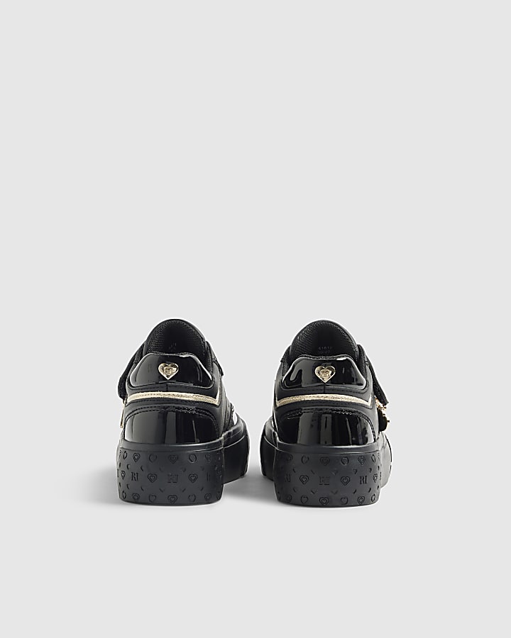 Girls Black RI Monogram Trainers