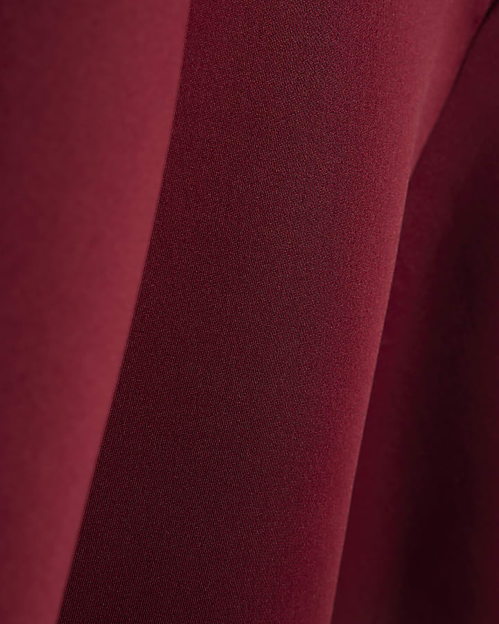 Girls Red Bow Puff Sleeve Dress