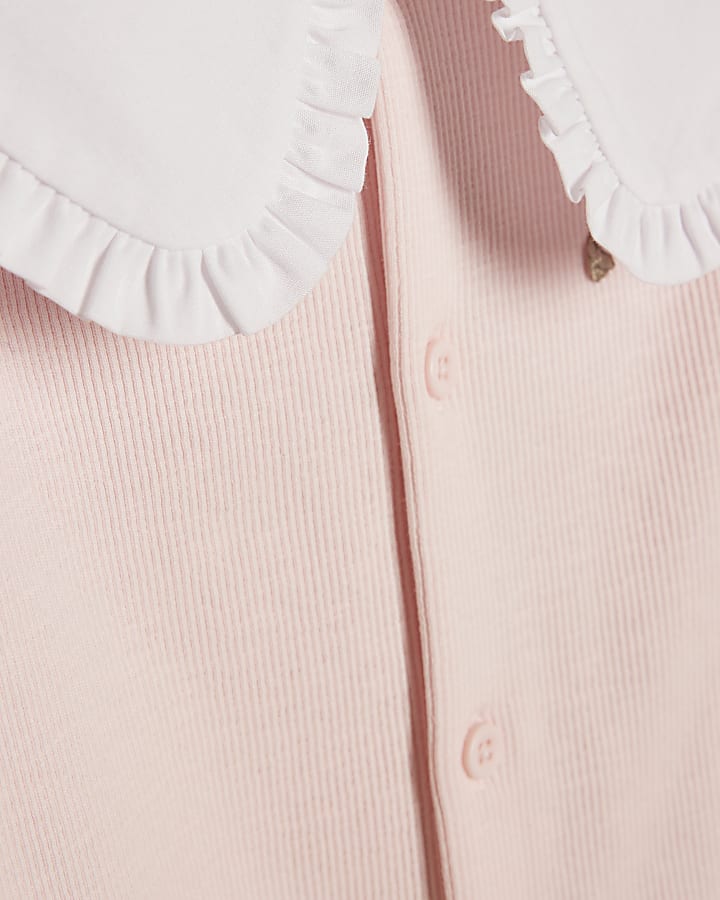 Baby Girls Pink Rose Bodysuit And Socks Set