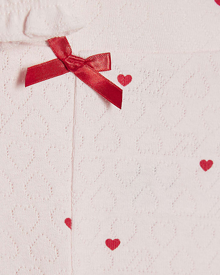 Baby Girls Pink Heart Bodysuit Set