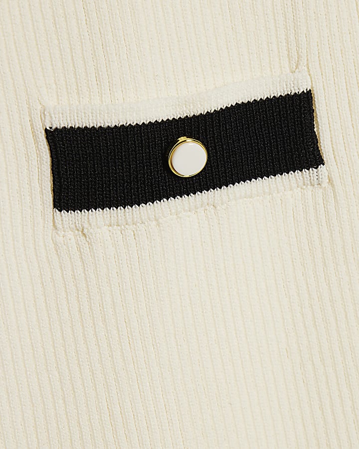 Girls Cream Halter Polo Dress