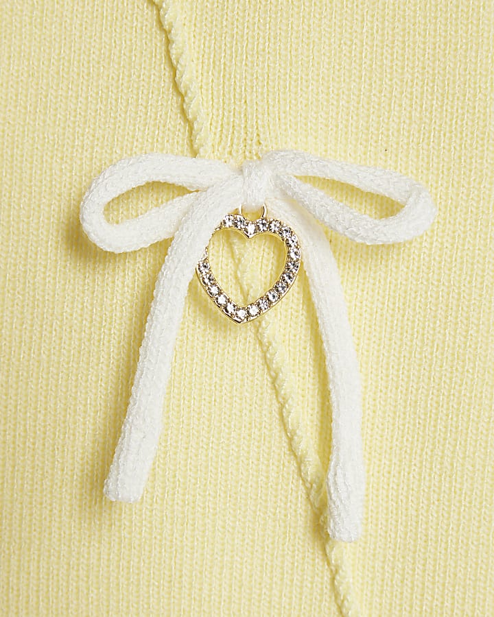 Girls Yellow Heart Charm Bow Dress