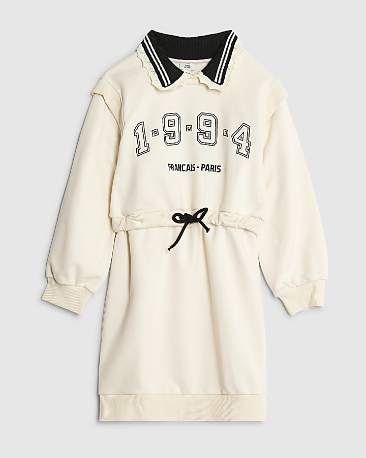 Girls Cream 1994 Sweatshirt Dress