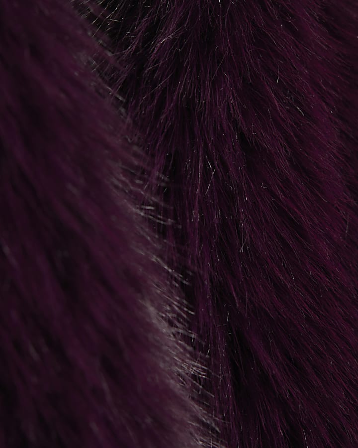 Girls Red Faux Suede Coat