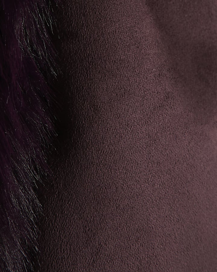 Girls Red Faux Suede Coat