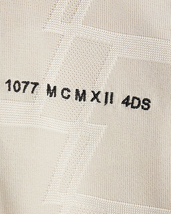 Boys Beige Embroidered MCMXI Polo Shirt