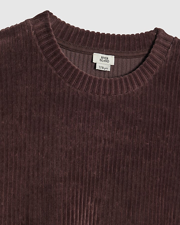 Girls Brown Cosy Corduroy Sweatshirt Set