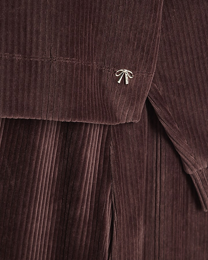 Girls Brown Cosy Corduroy Sweatshirt Set