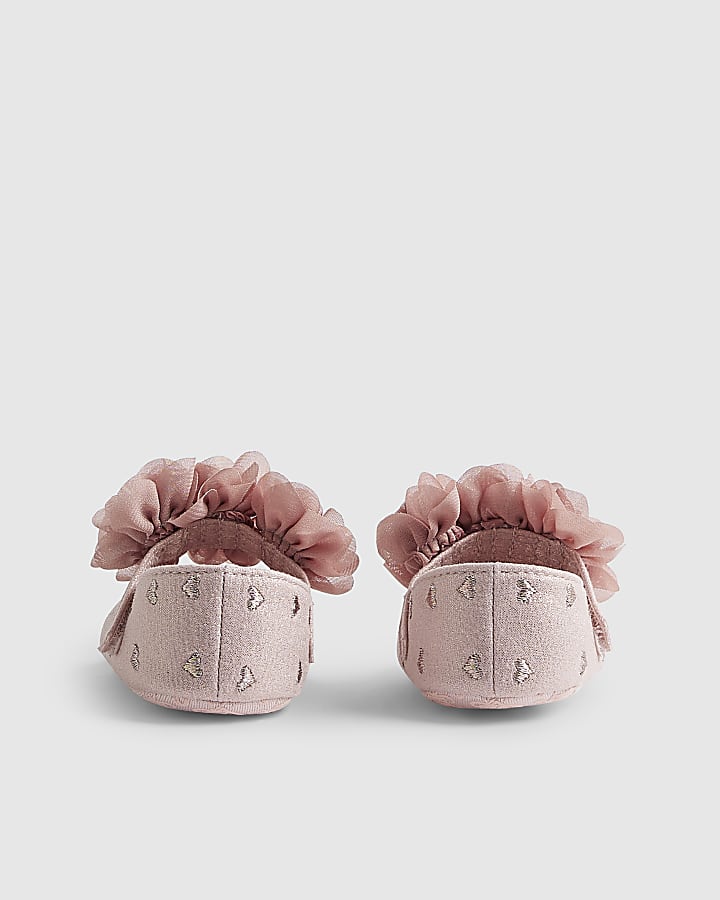 Baby Girls Pink Heart Ballet Pumps