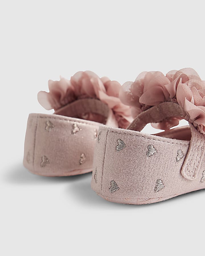 Baby Girls Pink Heart Ballet Pumps