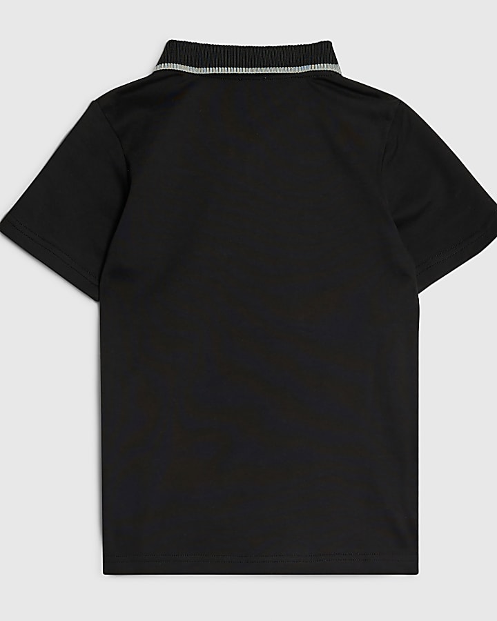 Boys Black Dragon And Lion Polo Shirt