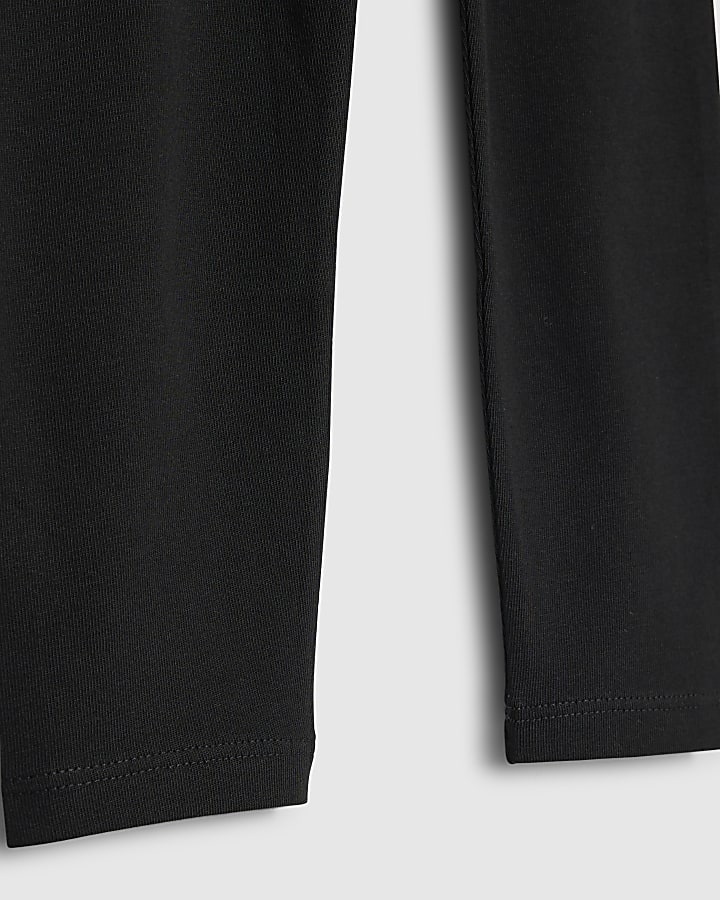 Mini Girls Black RI Lurex Leggings